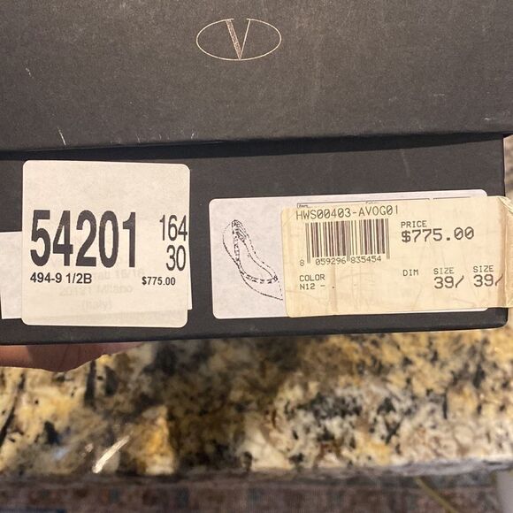 VALENTINO GARAVANI Rockstud Pointed Toe Noir Black Ballet Ballerina Flats - Picture 8 of 9